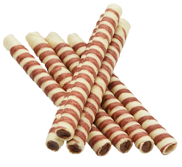 Wafer rolls with nut filling