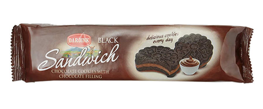 Black Cookie "Sandwich" with chocolate filling