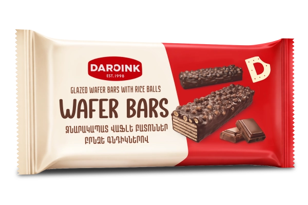 Glazed wafer bars with rice balls